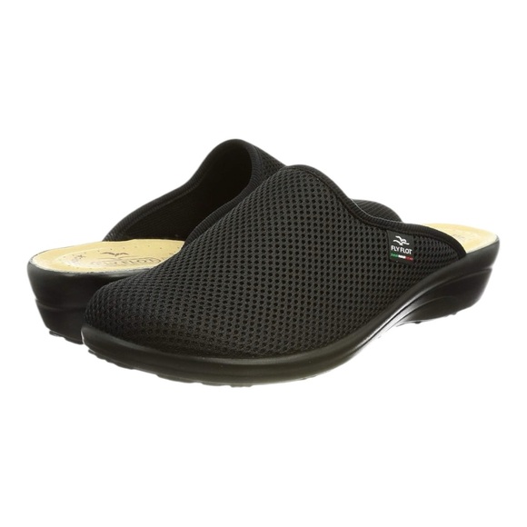 FLY FLOT Made in Italy Black Mesh Clogs - Picture 7 of 7